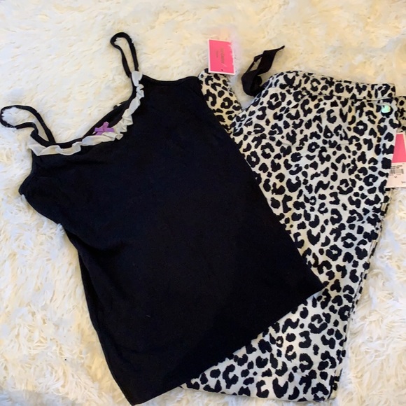 NWT Juicy Couture Leopard Print Pajama Set Sz M - Picture 1 of 7